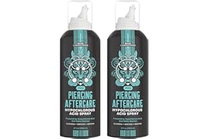 Base Laboratories Piercing Aftercare Hypochlorous Acid Spray Pro Version 8 OZ | Powered by Magical HOCL Molecule Hypochlorous Acid & Saline Solution | Saline Spray for Piercings | Ear, Nose, Belly-2PK