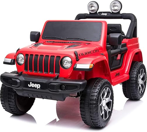 Amazon 電動乗用カー 乗用ラジコン ジープ ラングラー ルビコン Jeep Wrangler Rubicon 電動乗用ラジコンカー 乗用玩具 電動カー 車のおもちゃ 乗物玩具 Red 電動乗用 おもちゃ