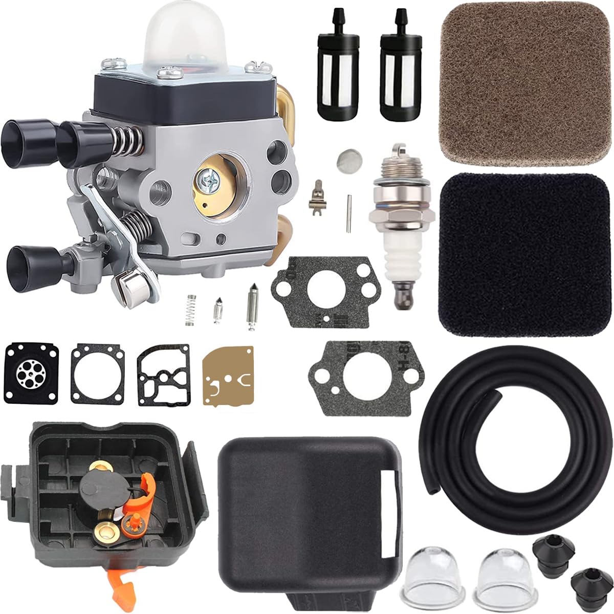 Qiuwanzia FS80R FS85 Carburetor for STHIL FS85R FS80 FS72 FS74 FS76 FS85RX HS72 HS74 HS75 HS76 HS80 HS85 KM80 HT70 HT75 FS75 FC85 FC75 SP85 SP80 FH75 HL75 KM85 String Trimmer with Air Filter Cover
