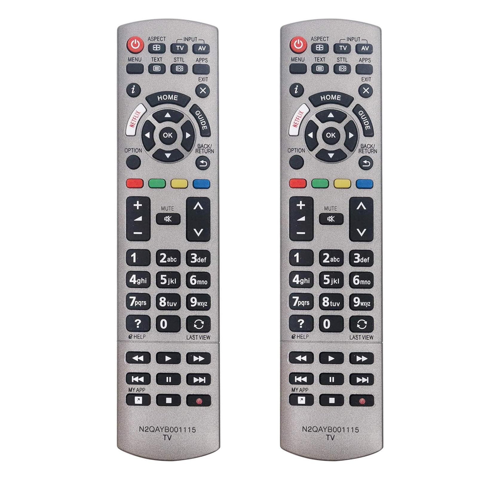 2Pcs N2QAYB001115 Replace Remote Control fit for Panasonic Viera TV TX-65EX700E TX-40EXW735 TX-43EXW754 TX-49EX613E TX-49EXN688 TX-49EXW604S TX-50EX700B TX-40EXW604S TX-55EXF687 TX-58EX700E