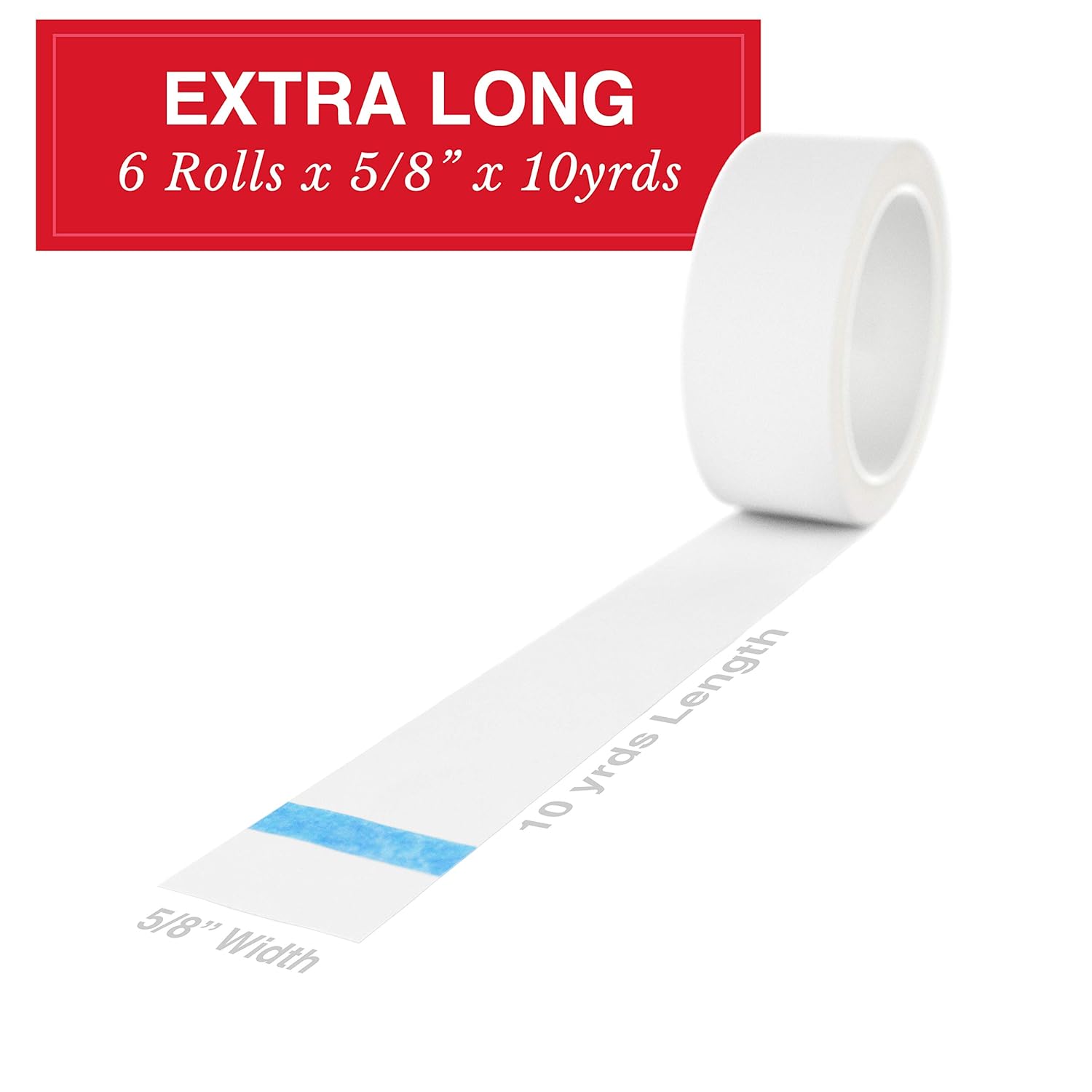 Swiss Safe First Aid Tape, Medical Microporous Surgical Tape, 5/8in Width x 10 Yards Length, Self Adhesive Paper Tape Bandage Rolls (6-Pack): Industrial & Scientific