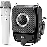 SHIDU 35W Voice Amplifier with Wireless Microphone (Handheld & Headset),Bluetooth Portable Megaphone for Teachers, Tour Guides, Public Speaking,5200mAh, DSP Sound Chip,Classroom, Outdoor, Meetings