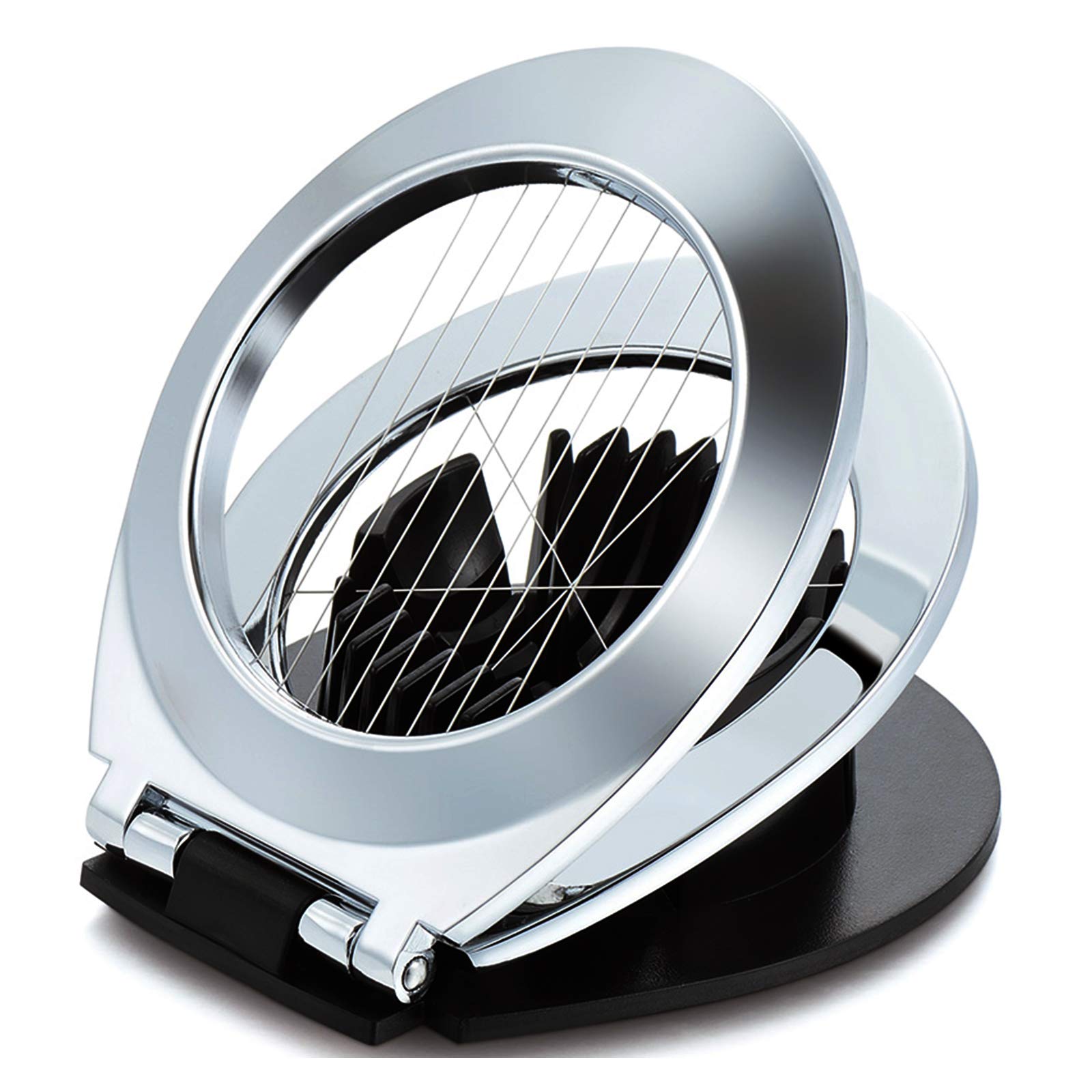 Premium 2-in-1 Egg Slicer and Wedger Stainless Steel Cutting Wire Chrome Zinc Alloy Frame