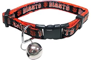 PETS FIRST MLB CAT COLLAR. - SAN FRANCISCO GIANTS CAT COLLAR. - Strong & Adjustable BASEBALL Cat Collars with Metal Jingle Bell
