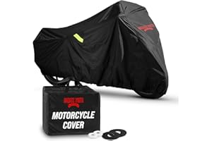 Badass Moto Ultimate Waterproof Motorcycle Cover - Outdoor Storage Motorcycle Covers for Harleys - Street or Sport Bike. Tape