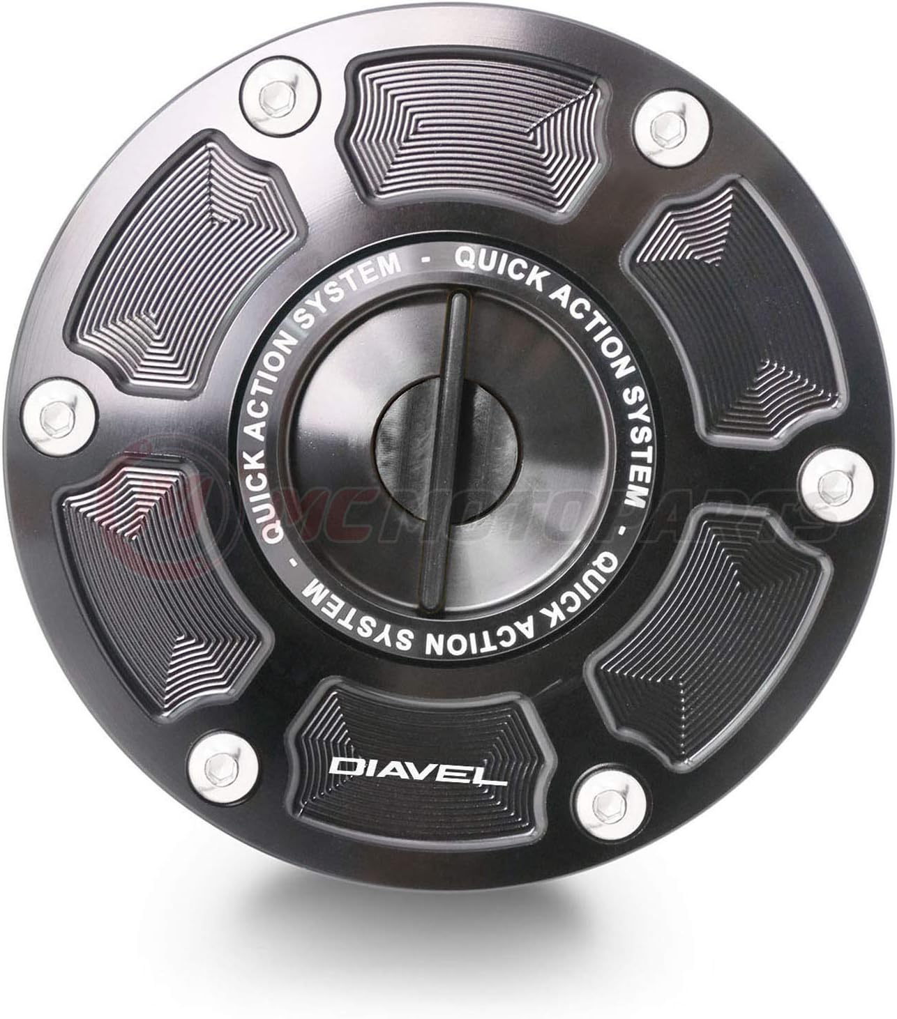 MC Motoparts Quick Release Fuel Cap Logo Laser Fit Ducati Diavel 1260 S DVT 2019-2020 (Black)