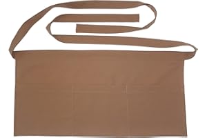 SEW UR LIFE Resist water 3 big Pockets Waist Server Apron Kitchen Restaurant Unisex Half Aprons