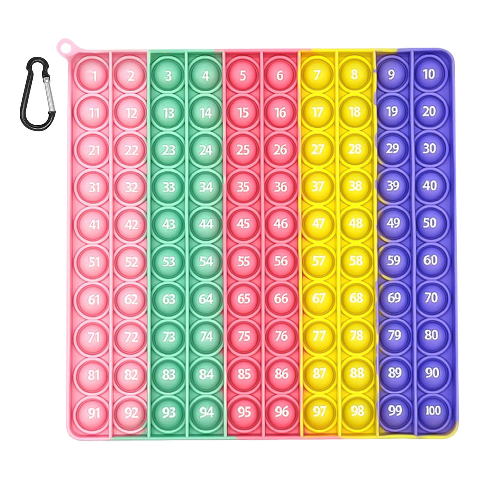 BOOWEN Pop it 20 cm Push Popits Bubble Sensory Fidget Toy Silicone Anti-Stress Popper Stress Reliever Toys for Adults and Children Number 100