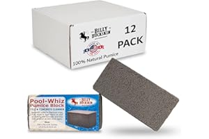 BILLY BUCKSKIN HOME & BEAUTY Pool-Whiz Pumice Block, Pumice Stone for Cleaning Pools, Spas & Water Features, Pool & Spa Cleaner, Pumice Block for Rust, Pool Tile & Concrete Stains Build Up Cleaner by Billy Buckskin Co. Pack of 12