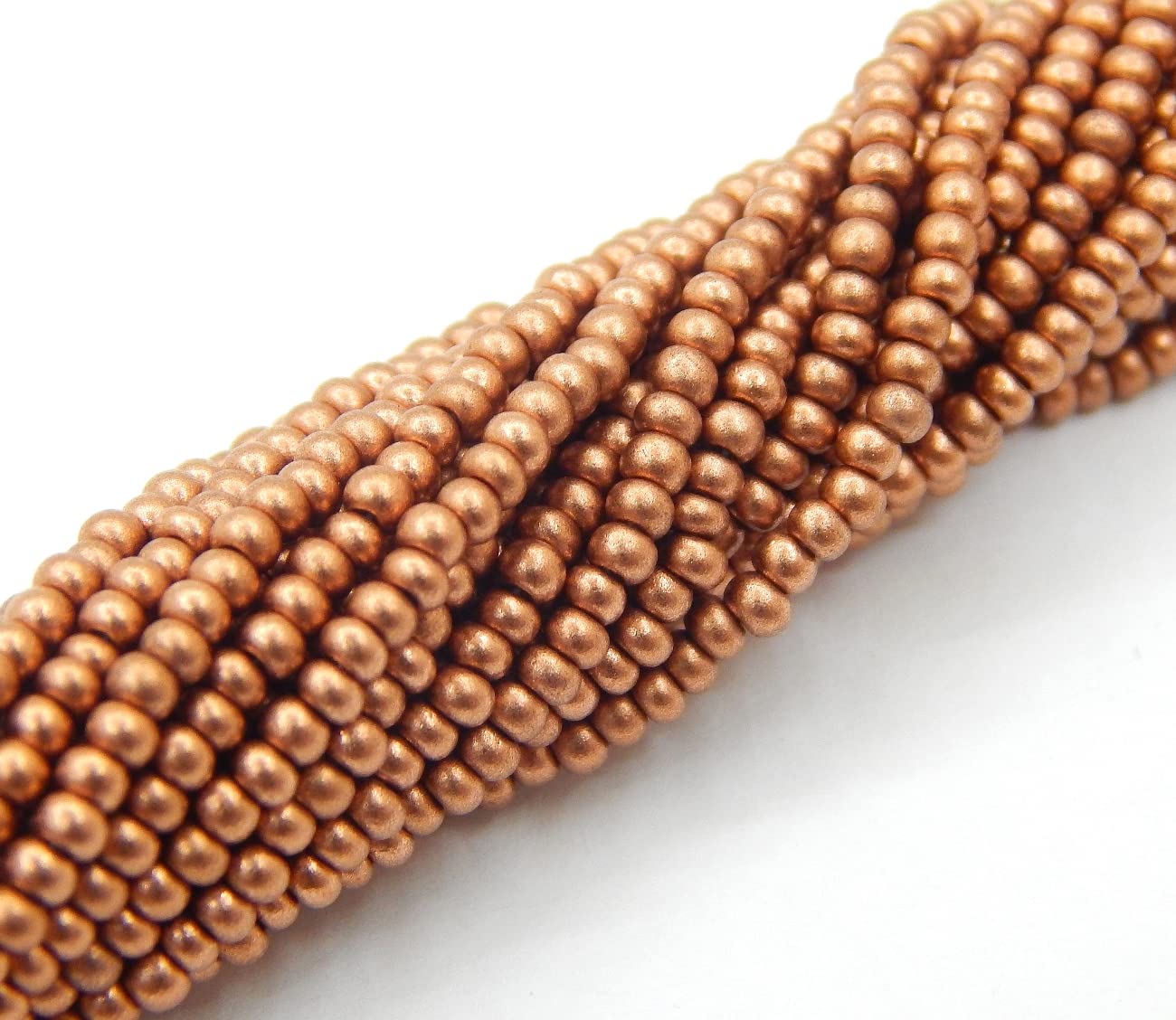Perlin Seed Beads 2mm, 9000 Pieces, Round, Glass, Rose-gold Metallic — image 1
