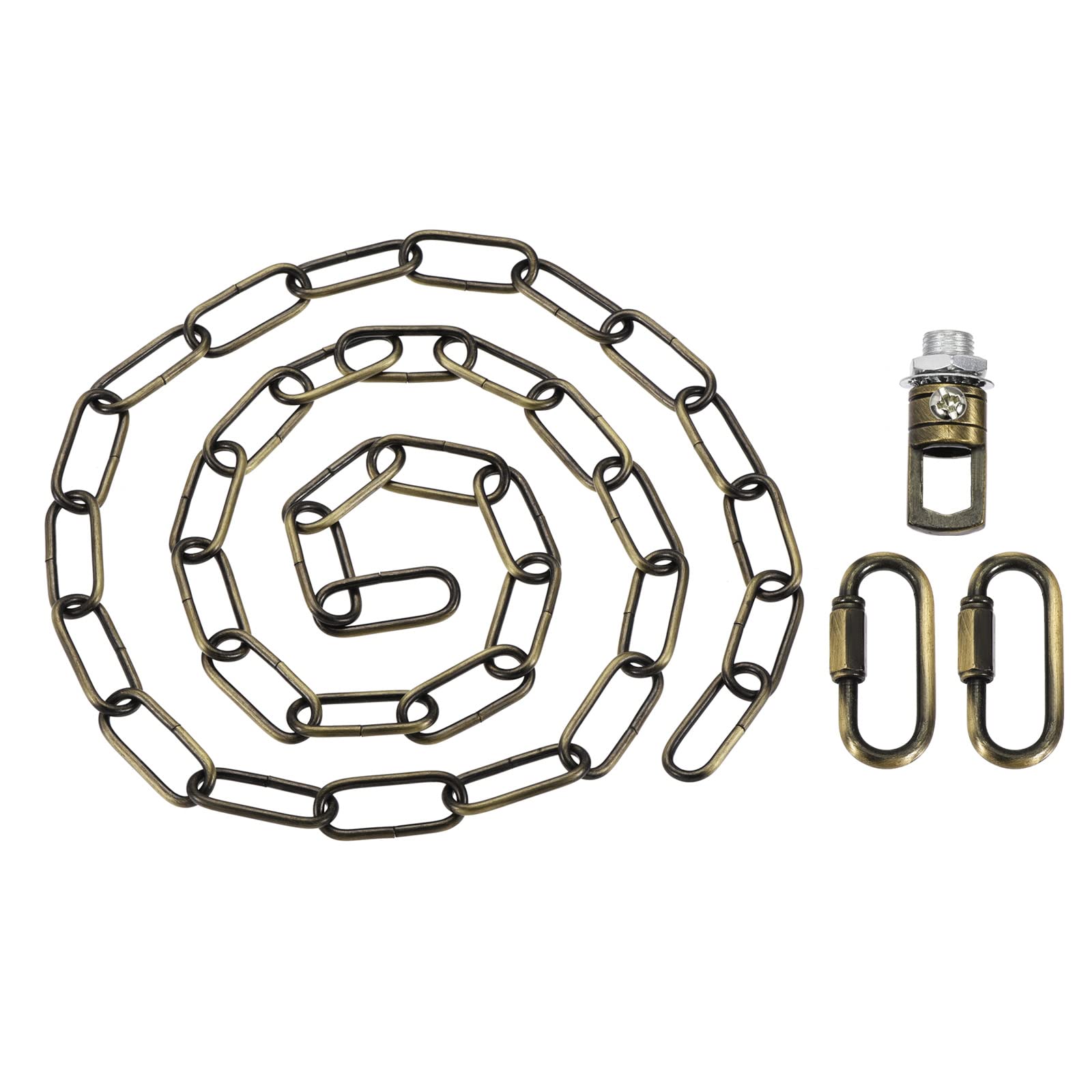 YOKIVE 1 Set Pendant Light Fixture Chain, 4mm Thick Chandelier Hanging Link with Connector Hooks Ring, Great for Ceiling Lights, Lamps (Bronze, 56-Inch)