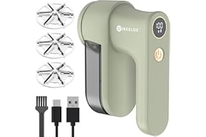 WiredLux Electric Fabric Shaver for Clothes - Rechargeable Lint & Pill Remover with 3 Speeds, LED Display, USB Charging - Por