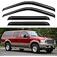 Window Visors Rain Guards for 2000 2001 2002 2003 2004 2005 Ford Excursion, Out-Channel Window Vent Wind Deflectors Visors Shades for 00 01 02 03 04 05 Ford Excursion