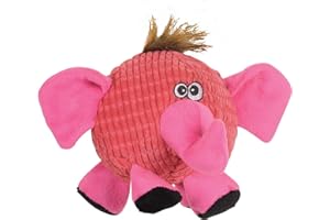 SmartPetLove Snuggle Puppy Tender-Tuffs Ball - Round Pink Elephant Plush Dog Toy - Cute and Fun Plush Ball with Squeakers