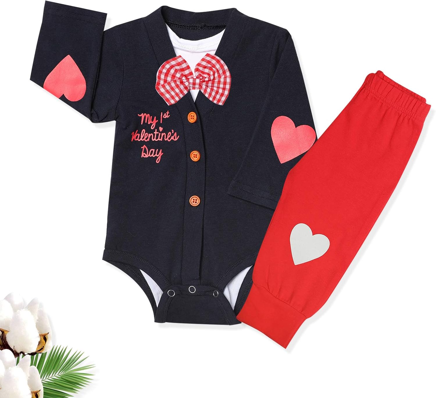 baby boy 1st valentine's day outfit
