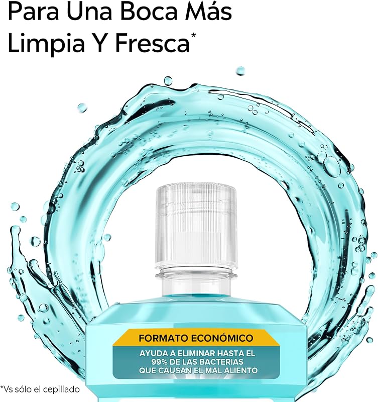 Mentol Enjuague Bucal Sin Alcohol Menta Suave, Pack de 2 x 1 L