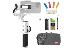 ZHIYUN Zhi yun Smooth 5S Combo White 3-Axis Gimbal Stabilizer for Smartphone iPhone,with Magnetic Fill Light,Carrying Bag (Smooth 5 Upgrade)