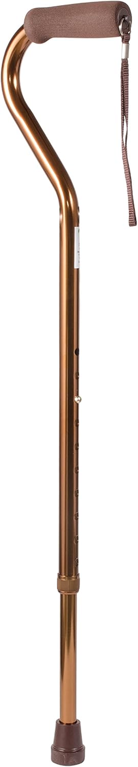 DMI Deluxe Lightweight Adjustable Walking Cane with Soft Foam Offset Hand Grip, For Men and Women, Black: Home & Kitchen