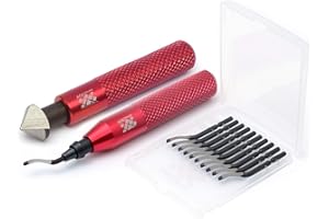 AFA Tooling - Deburring Tool Kit with 11 HSS Blades and Countersink Hand Reamer, Swivel Head Burr Removal Tool for Metal, Pla