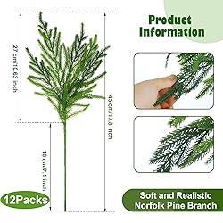 Jutom 12 Pcs Christmas Norfolk Pine
