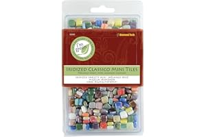 Diamond Tech 8-Ounce Jennifer's Mosaics Assorted Classico Shimmers Iridized Glass Tile, Mini