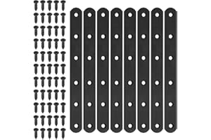 Hilitchi Straight Bracket Stainless Steel Black Straight Corner Braces Straight Flat Brace Mending Repair Flat Plates with Sc