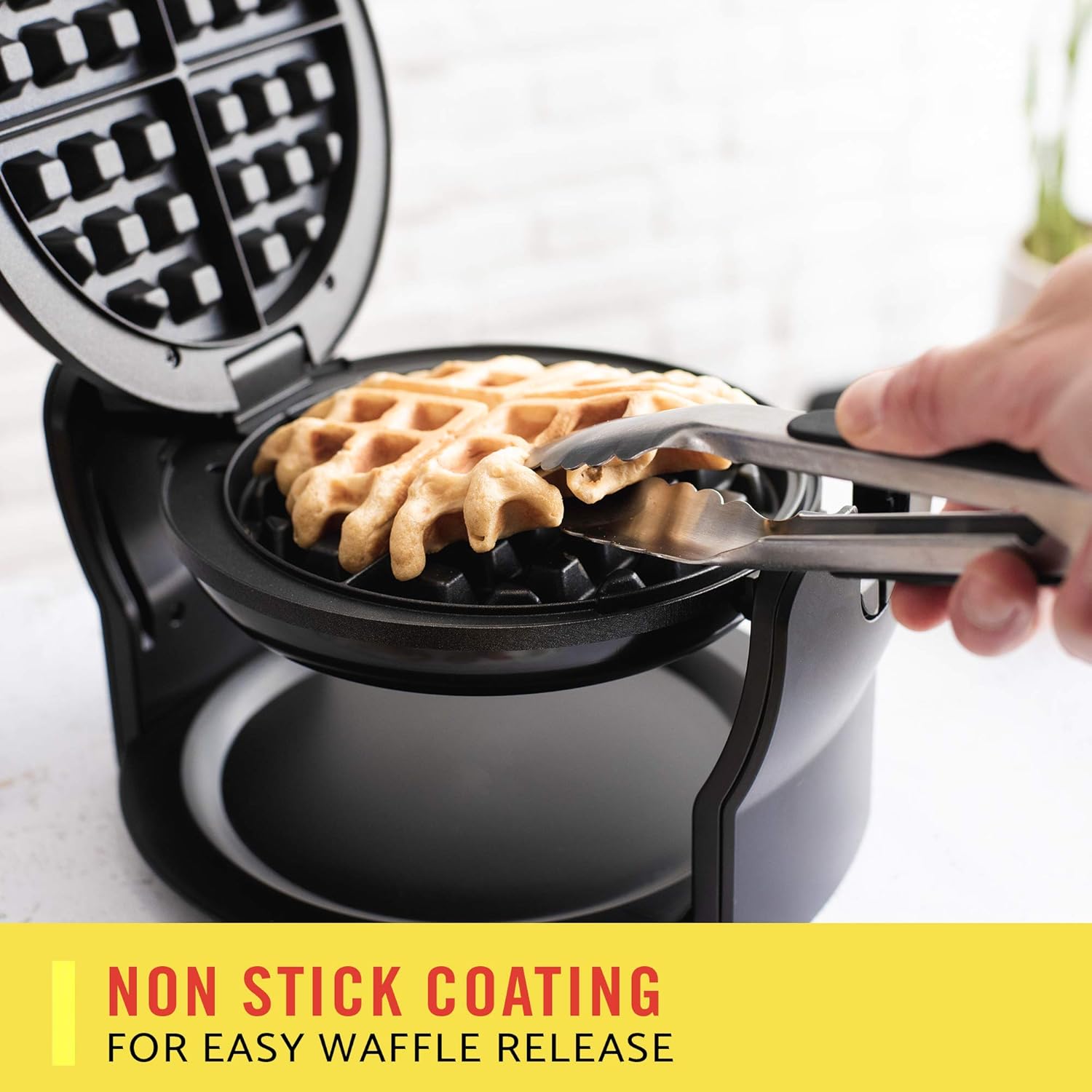 BELLA (13591) Classic Rotating Non-Stick Belgian Waffle Maker with Removeable Drip Tray, Black: Electric Waffle Irons: Kitchen & Dining