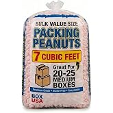BOX USA Shipping &amp; Packing Peanuts Pink, 7 Cubic Feet - Loose Fill Packaging Peanuts for Packing, Moving and Storage