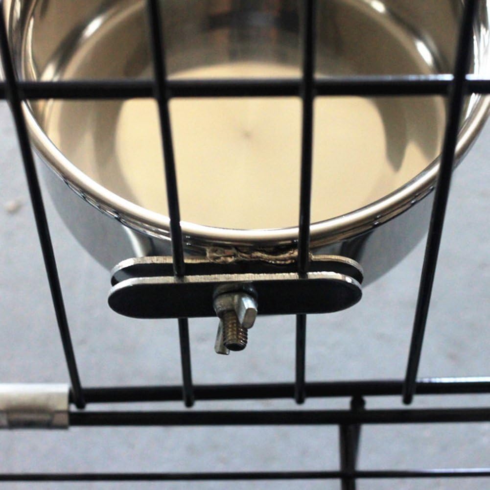 Stainless Steel Food Water Bowl For Pet Bird Crates Cages Coop Dog Cat Parrot Bird Rabbit Pet (Small:10cm *5cm, 3.93 * 1.97inch) - Image 3
