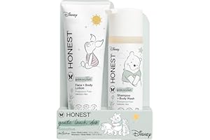 The Honest Company 2-in-1 Cleansing Shampoo + Body Wash and Face + Body Lotion Bundle + Disney Design | Gentle for Baby | Dermatologist Tested | Sensitive Fragrance Free, 18.5 fl oz