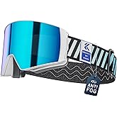 KAPVOE Ski Goggles Photochromic & Color - Anti-fog UV400 Protection Magnetic Lenses OTG Helmet Compatible for Men Women K721
