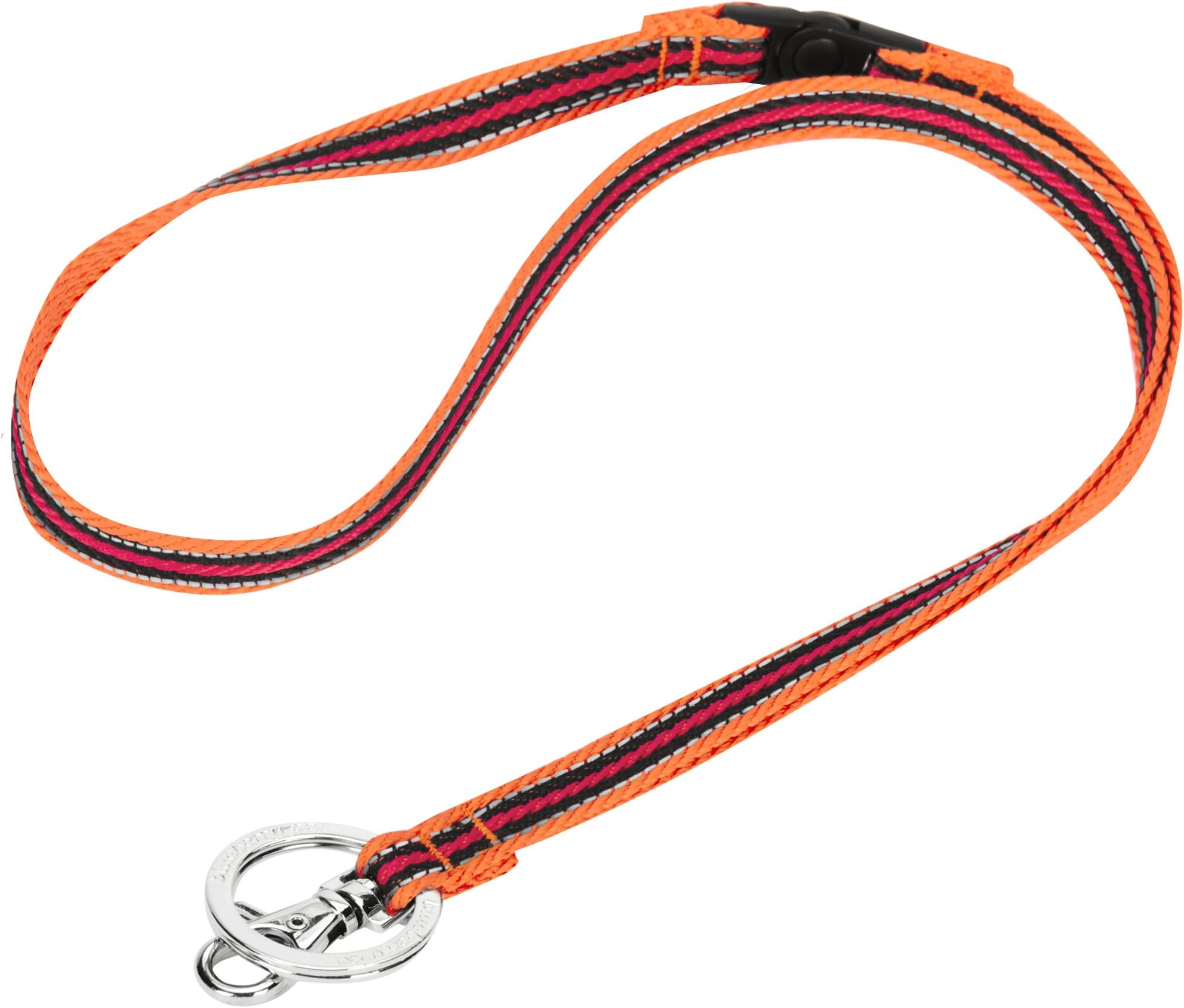 Blueberry Pet3M Reflective Multi-colored Stripe Orange and Black Men Women Fashion Non Breakaway Lanyard Keychain for Keys/ID Card/Badge Holder, 1/2" Wide