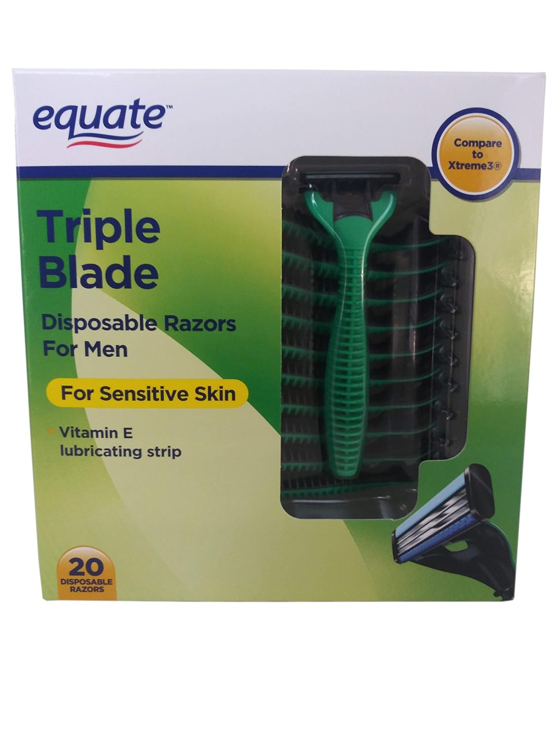 Equate Triple Blade Disposable Razors For Men (20 Razors