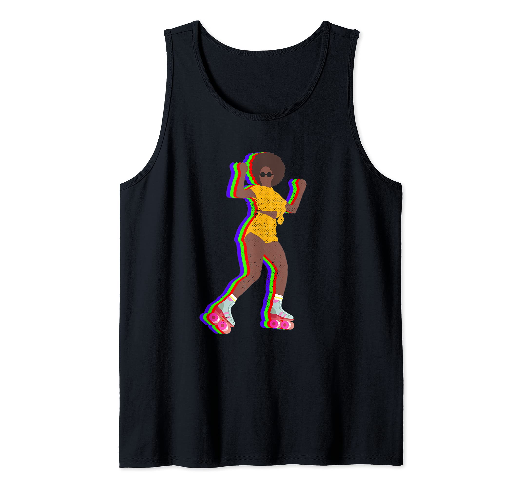 Roller Skating Girls Women Vintage 70s 80s Afro Magic Tank Top