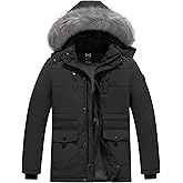 KVE Men's Hooded Winter Coat Warm Puffer Jacket Thicken Quilted Jacket