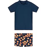 Gottex Kids Little Gents Short Sleeve Swim Short Set Swimwear Chlorine Fade Resistant and Built-in 50+ UPF UV Protection