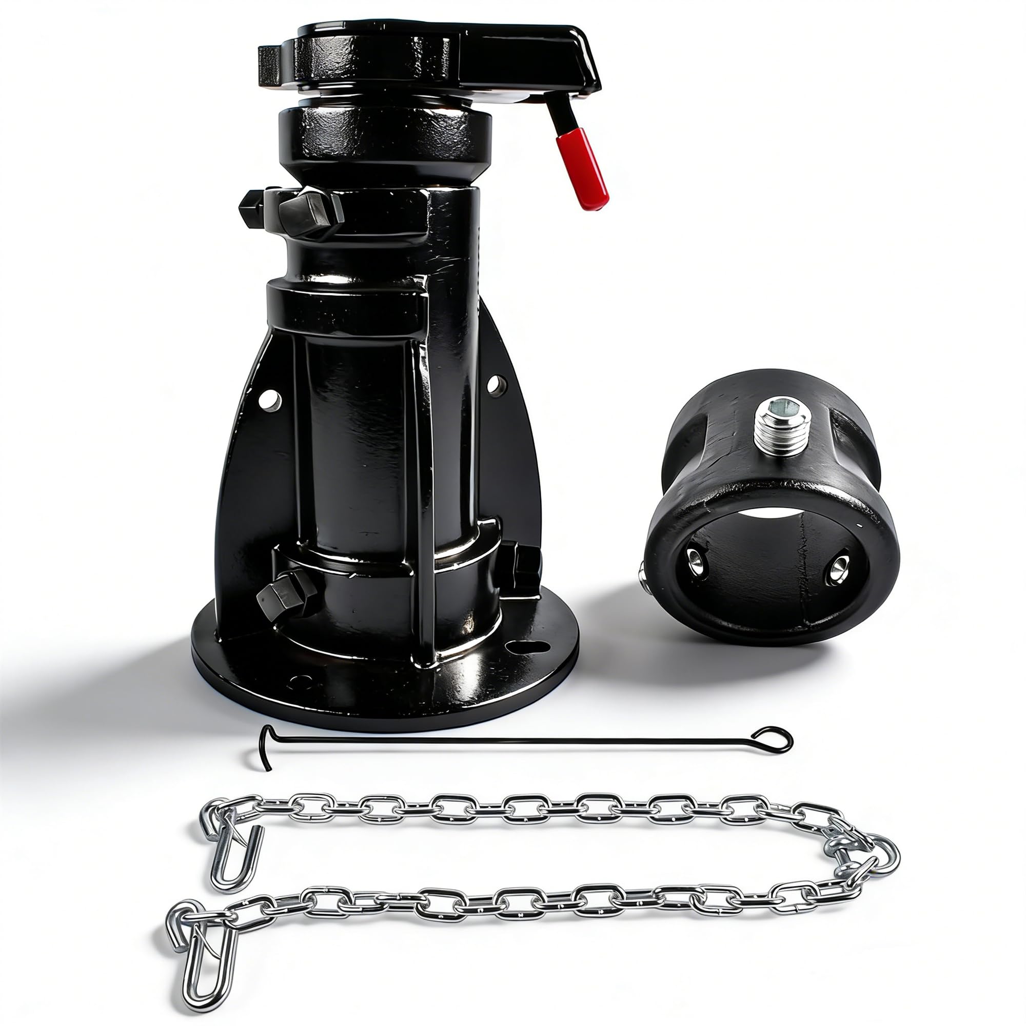 Photo 1 of Weonefit C5G1216 12"-16" Adjustable Height Cushioned 5th Wheel to Gooseneck Adapter, for Camper/RV/Trailer's Kingpin Box, Towing Capacity 20000 Lbs, with Safty Chain