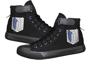 YUNLEI Attack on Titan Wings of Liberty Printed Cosplay Shoes Unisex Adults High Top Shoes