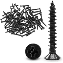 100 Pcs M4 X 16mm Black Oxide Flat Head Phillips Wood Screws - 18-8 Stainless Steel - View #3