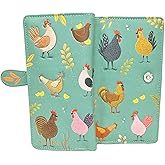 Shag Wear Chicken Farm Large Wallet for Women and Teen Girls Vegan Faux Leather Teal 7"