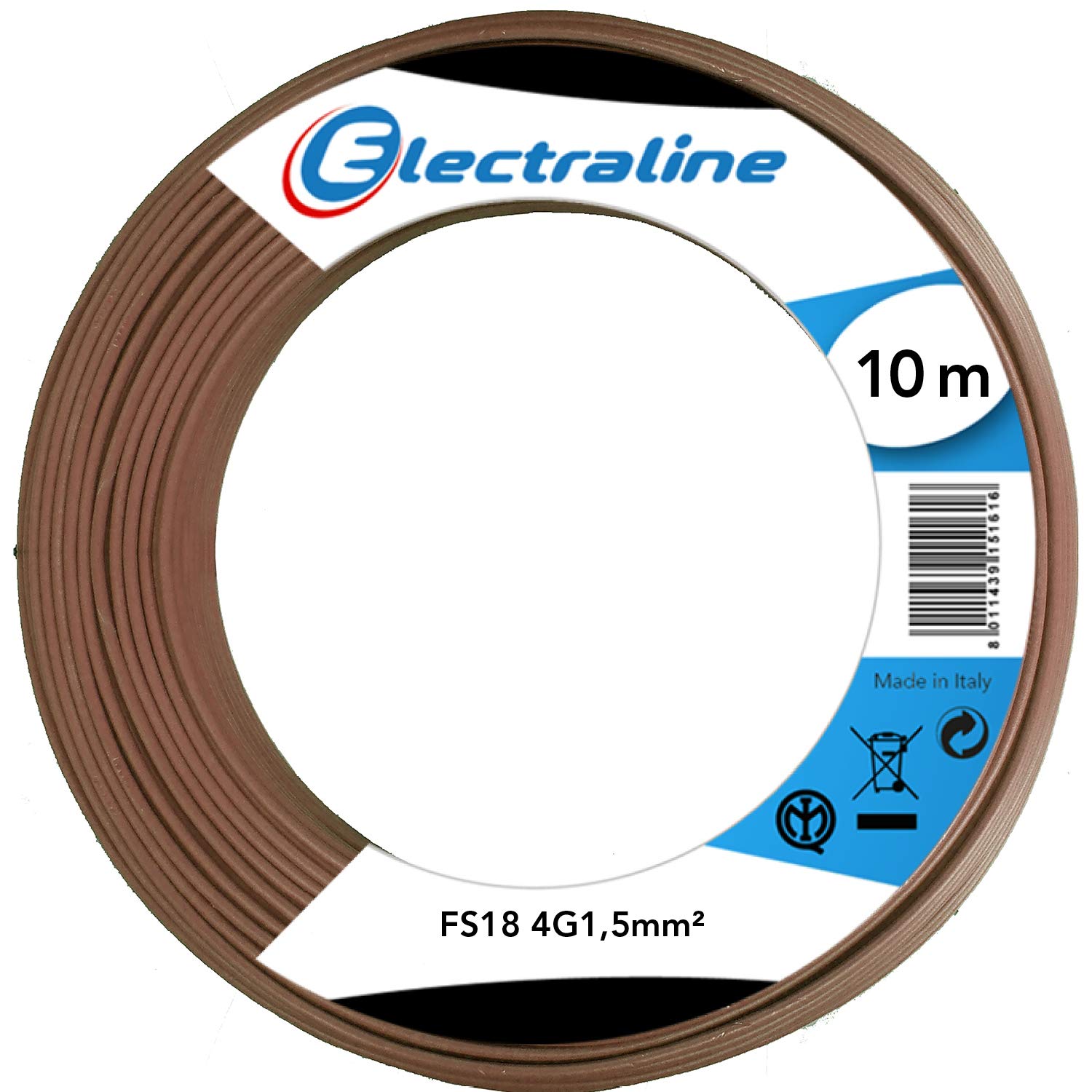 Electraline 16015 Skein Cable FS18 4G1.5 10MT Brown