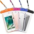 F-color Waterproof Case, 4 Pack Transparent PVC Waterproof Phone Pouch Dry Bag for Swimming, Boating, Fishing, Skiing, Raftin