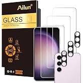Ailun Screen Protector + Camera Lens Protector for Galaxy S23, 3+3 Pack | 6.1 Inch, Tempered Glass, Fingerprint Unlock Compatible, 0.25mm, Ultra Clear, Anti-Scratch, Case Friendly
