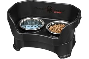NEATER PET BRANDS Neater Feeder Deluxe Medium Mess Proof Feeder for Medium Dogs, 3-1/2 Cup Food & 5 Cup Water Stainless Steel Dog Bowls, Elevated, No Spill, Non-Tip, Non-Slip. Made in USA