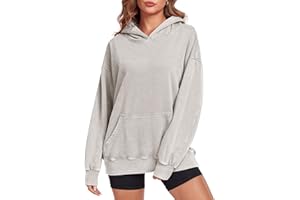 ATOFY Women's Oversized Hoodies Sweatshirts Vintage Acid Wash Cotton Baggy Spring Fall Outfits Pullover Tops