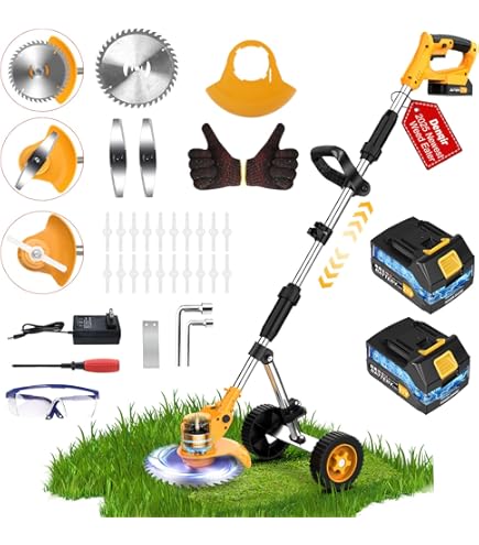 Aqyh Cordless Weed Wacker, 21V Electric Weed Eater With 2x2