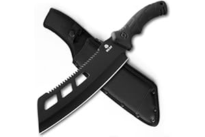 REAT Machete with Saw,16" Heavy Duty Machete with Sheath, Dual-Purpose Gardening Machete Knife for Chopping and Sawing,Ergonomic No-Slip Handle