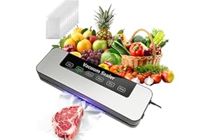Amwofng Food Saver Vacuum Sealer Machine, Meat Vacuum Sealer for Food with Multiple Modes for Dry & Moist Food, Compact Vacuu