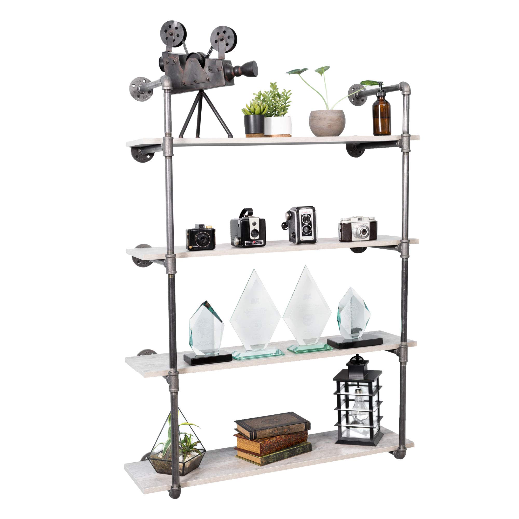 Buy Pipe Decor 4 Tier Industrial Shelves, Vintage Iron DIY Shelving