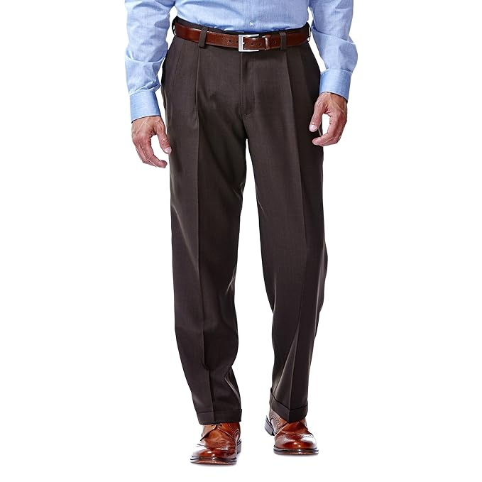 Haggar Repreve No Iron Classic Fit Pleated Comfort Waist Dress